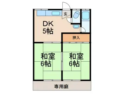 南宝荘(2DK/1階)の間取り写真