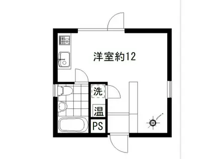 VOGUE(ワンルーム/2階)の間取り写真