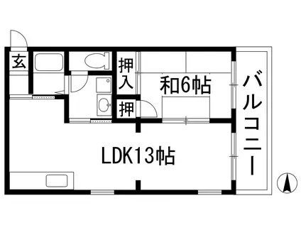 マサゴハイツ7(1LDK/1階)の間取り写真
