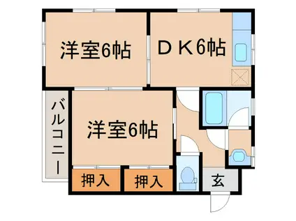 サンライズマンション寿(2DK/2階)の間取り写真