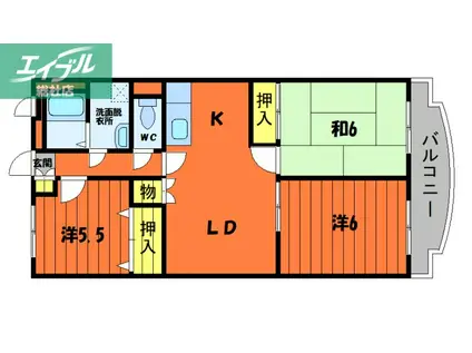 ファミーユKAYII(3LDK/3階)の間取り写真