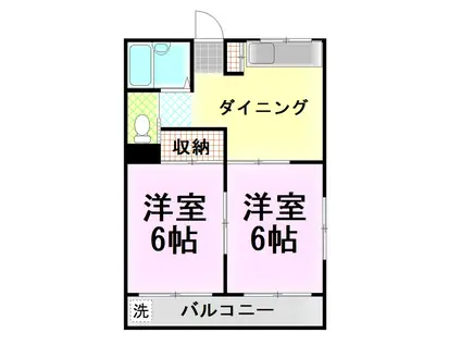 シェトワ八幡(2DK/3階)の間取り写真
