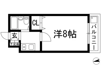コージィコート瀬川Ⅱ(1K/1階)の間取り写真
