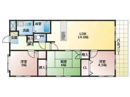 サンウエスト(3LDK/3階)の間取り写真