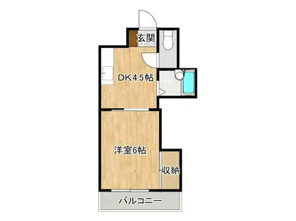 シティハイム筑紫(1DK/3階)の間取り写真