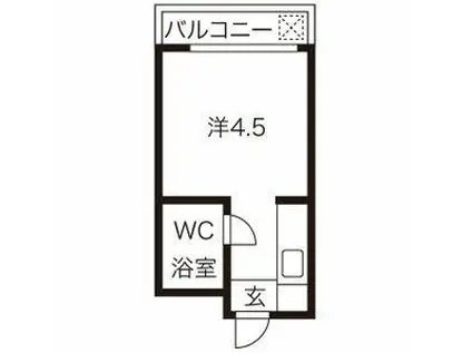 アップルハウス生田(1K/1階)の間取り写真