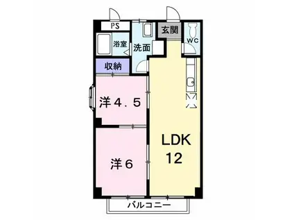 エルシャルマン(2LDK/2階)の間取り写真