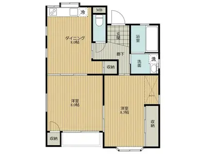 TOMORROW HOUSE(2LDK/2階)の間取り写真