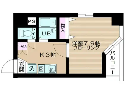 ジョワメゾン田端(1K/4階)の間取り写真