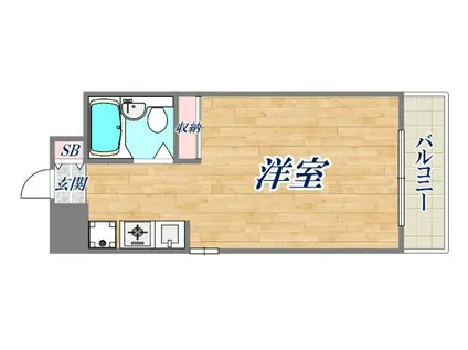 ダイドーシティー芦屋Ⅱ(ワンルーム/1階)の間取り写真