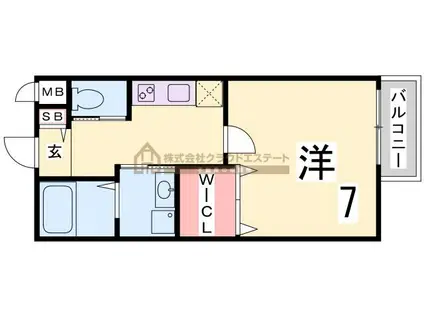 ワコーレヴィータ神戸グランパルク(1K/1階)の間取り写真