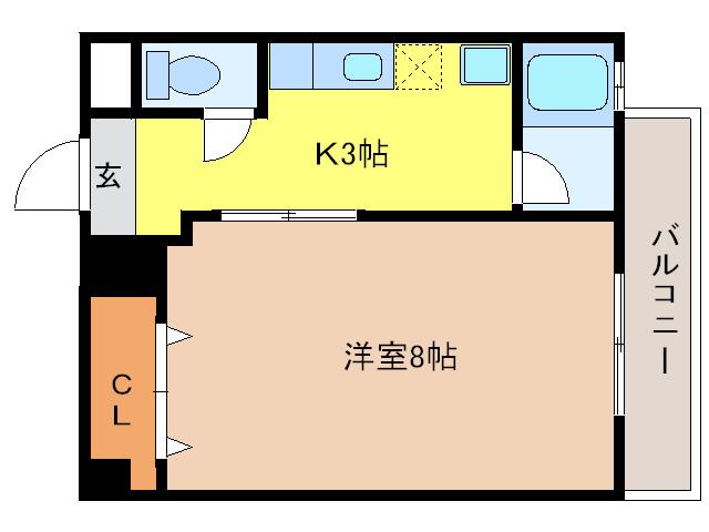 ケンジントン(1K/1階)の間取り写真