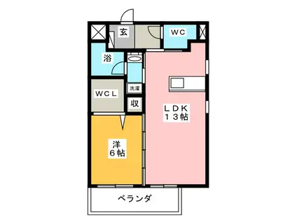 ＪＲ東海道本線 静岡駅 徒歩25分 8階建 築17年(1LDK/7階)の間取り写真