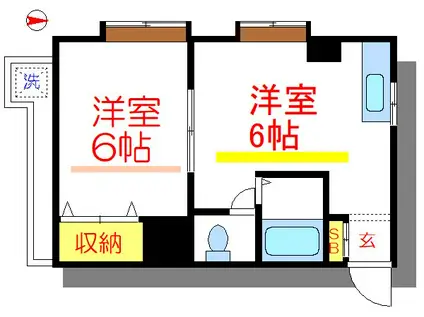 金子マンション(1DK/3階)の間取り写真