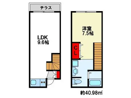 R-BOX大保II(1LDK/1階)の間取り写真