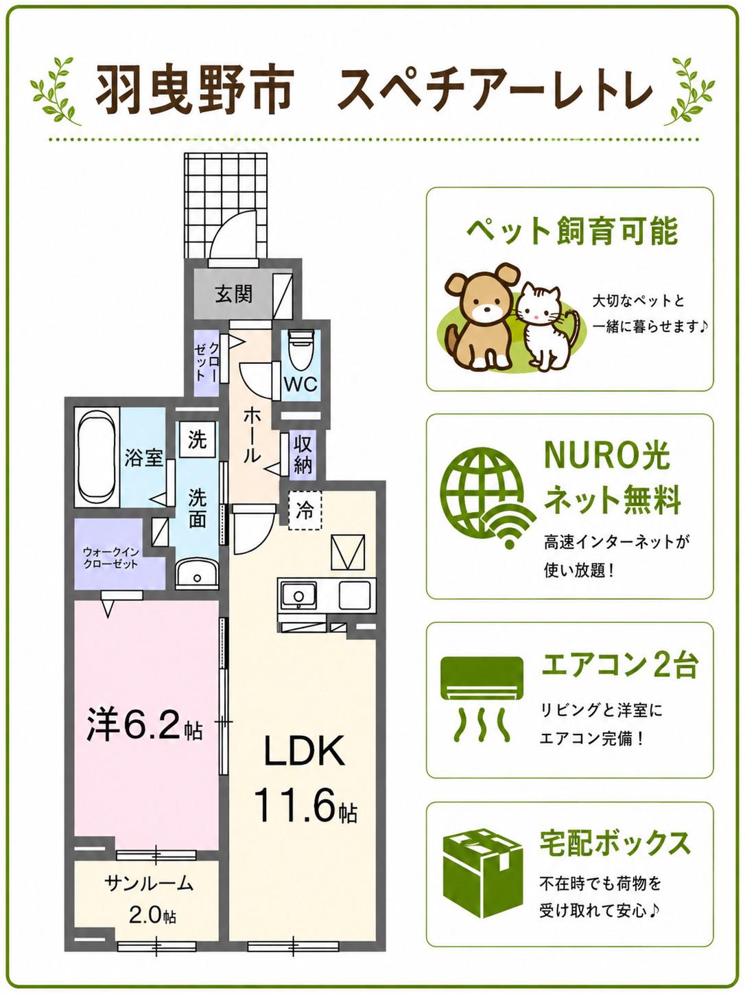 スペチアーレ トレ(1LDK/1階)の間取り写真
