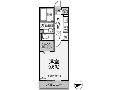 アーバンブリッジ(1K/2階)の間取り写真