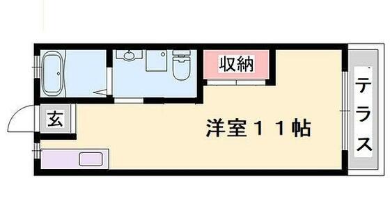 SEADREAM姫路野里駅(ワンルーム/1階)の間取り写真