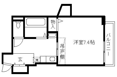 KDXレジデンス西院(1K/4階)の間取り写真