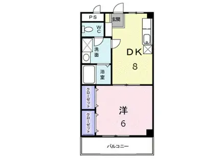 カンパーニュ塩上 I(1DK/3階)の間取り写真