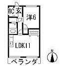 メゾンハシモト(1LDK/3階)の間取り写真