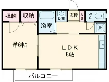 しゃらくホームズ(1LDK/2階)の間取り写真