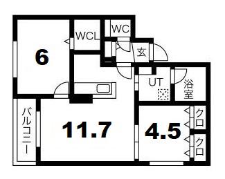 ノムラ新さっぽろ(2LDK/2階)の間取り写真