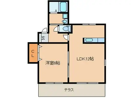 サンビスタ(1LDK/2階)の間取り写真