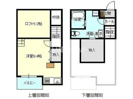 観桜荘(ワンルーム/1階)の間取り写真