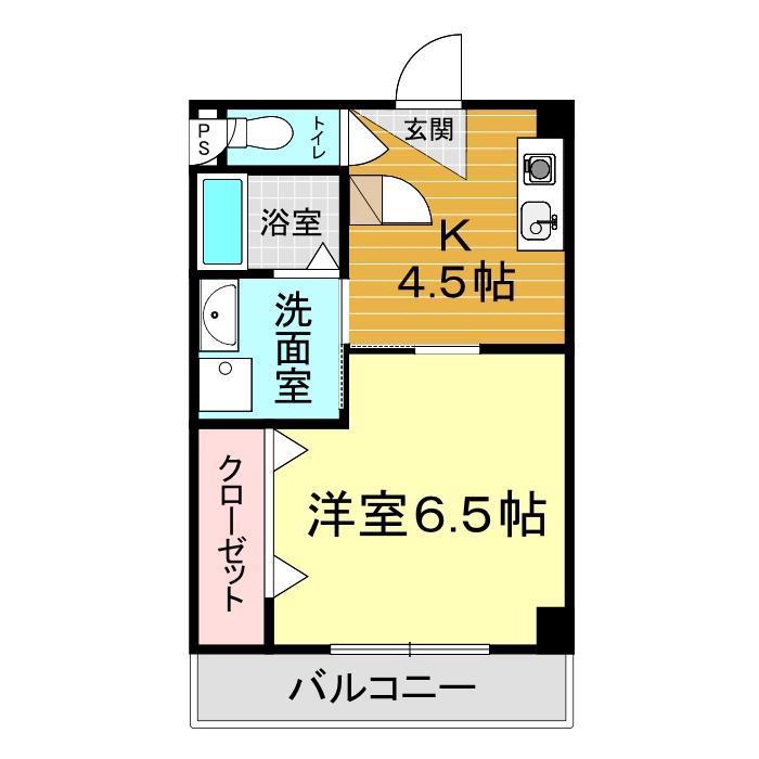 パールホームズ稗田(1K/5階)の間取り写真