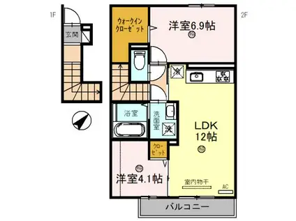 リコルド住吉(2LDK/2階)の間取り写真
