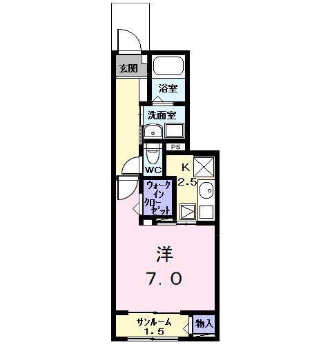 ガーデンプラザ II(1K/1階)の間取り写真
