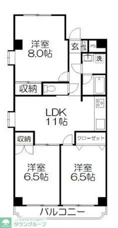 リバーサイドコート 2階階 間取り