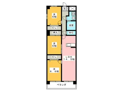 BELLE SOCIA(3LDK/1階)の間取り写真