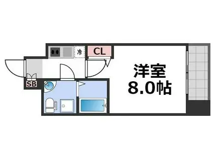 SERENITE北浜(1K/2階)の間取り写真