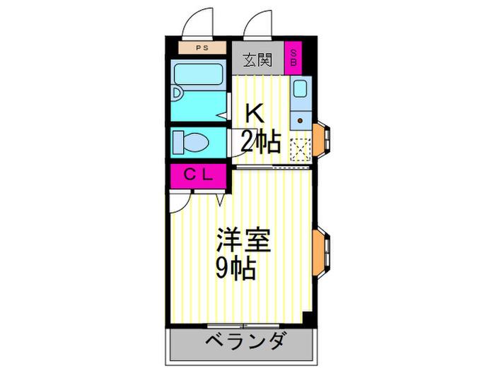 アウローラ(1K/3階)の間取り写真