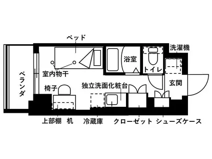 フレンシアエール仙川(ワンルーム/5階)の間取り写真