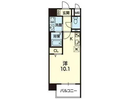 CROIREII(ワンルーム/2階)の間取り写真