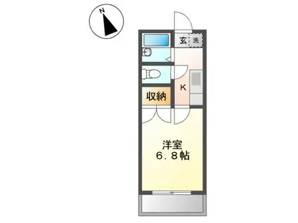 ラフォーレ(1K/2階)の間取り写真