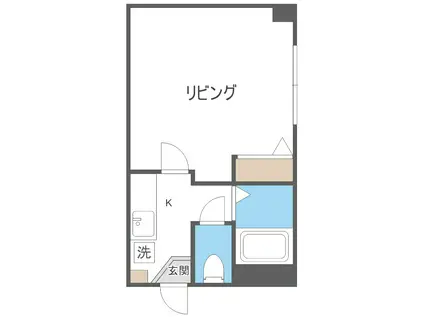 クゥーネル・S(1K/2階)の間取り写真