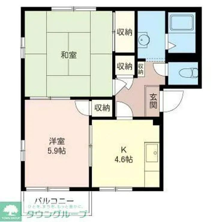 サンモールB 2階階 間取り