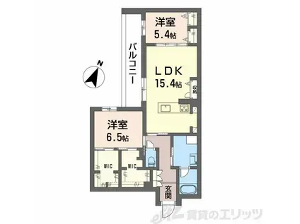 ハムステッドアレー(2LDK/3階)の間取り写真