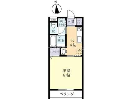 EFACE(1K/2階)の間取り写真