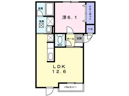 サニースクエア(1LDK/2階)の間取り写真