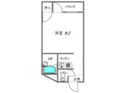 フォレストコート(1K/1階)の間取り写真