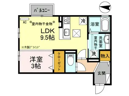 SAKURA(1LDK/1階)の間取り写真