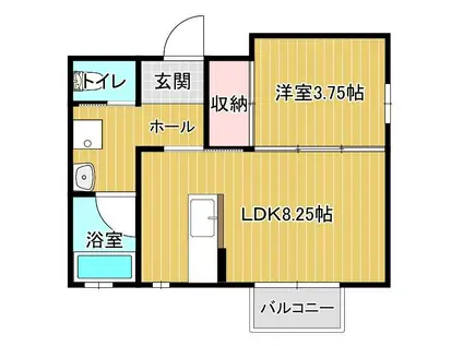ひかりヒルズ(1LDK/1階)の間取り写真
