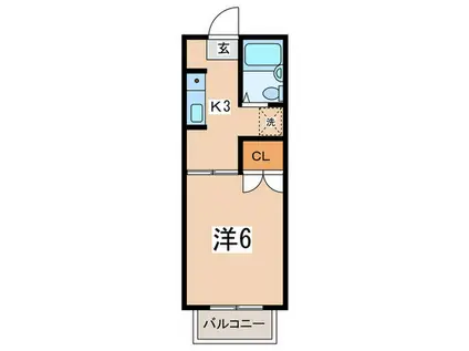 めぞんあいびー(1K/2階)の間取り写真