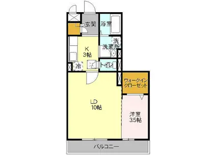 プロスパーA(1LDK/3階)の間取り写真