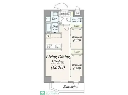 GRAN PASEO 谷在家(2LDK/4階)の間取り写真
